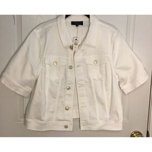 NWT - Talbots white jean jacket